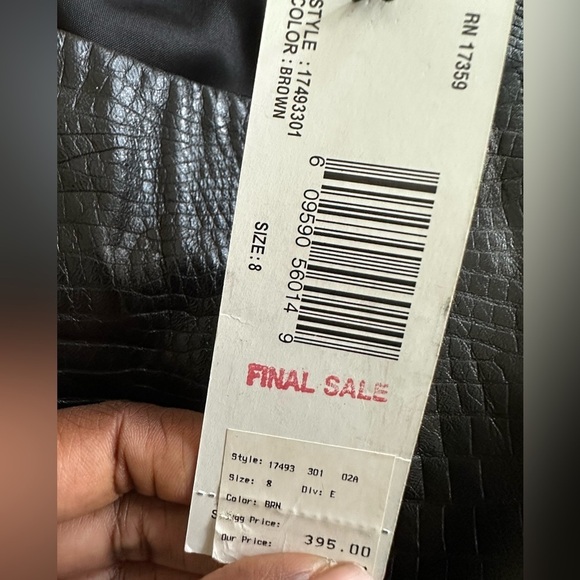 Linda Allard Ellen Tracy 100% Leather Pencil Skirt Size 8 NWT - Picture 4 of 11